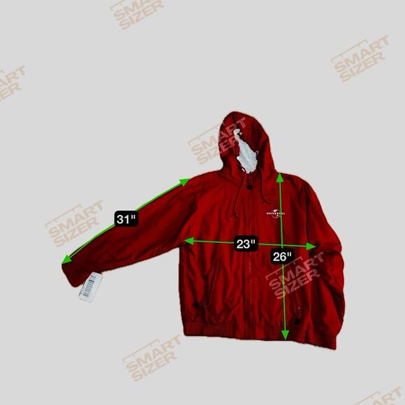 Universal Studios Adult Small Red Jacket Full Zip Hoodie Rain Windbreaker - Picture 9 of 9